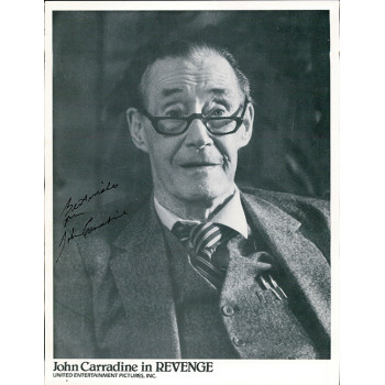 John Carradine Actor Signed 8.5x11 Cardstock Promo Photo JSA Authenticated