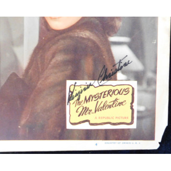 Virginia Christine The Mysterious Mr. Valentine Signed 11x14 Lobby Card JSA Auth