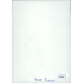 Peter Cushing Actor Signed 4x5.75 Matte Photo JSA Authenticated Peter Cushing Actor Signed 4x5.75 Matte Photo JSA Authenticated