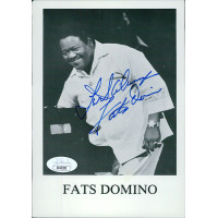 Fats Domino Piano Musician Signed 5x7 Cardstock Photo JSA Authenticated Creased Fats Domino Piano Musician Signed 5x7 Cardstock Photo JSA Authenticated Creased