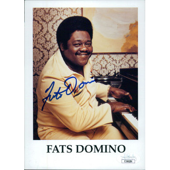 Fats Domino Piano Musician Signed 5x7 Cardstock Photo JSA Authenticated
