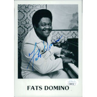 Fats Domino Piano Musician Signed 5x7 Cardstock Photo JSA Authenticated Creased Fats Domino Piano Musician Signed 5x7 Cardstock Photo JSA Authenticated Creased