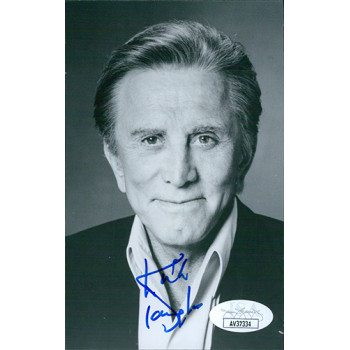 Kirk Douglas Actor Signed 3.5x5.5 Glossy Photo JSA Authenticated Kirk Douglas Actor Signed 3.5x5.5 Glossy Photo JSA Authenticated