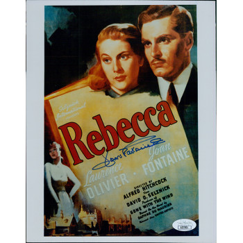 Joan Fontaine Rebecca Actress Signed 8x10 Glossy Photo JSA Authenticated Spots