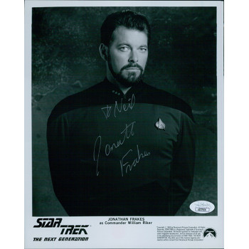 Jonathan Frakes Star Trek Signed 8x10 Glossy Photo JSA Authenticated Water Spots