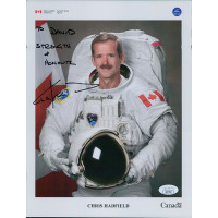 Chris Hadfield Astronaut Signed 8.5x11 Promo Cardstock Photo JSA Authenticated