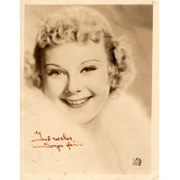 Sonja Henie Ice Skater & Actress Signed 5.5x7 Vintage Photo JSA Authenticated