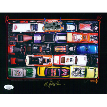 Michael Heralda Hot Wheels Designer Signed 8.5x11 Cardstock Photo JSA Authentic Michael Heralda Hot Wheels Designer Signed 8.5x11 Cardstock Photo JSA Authentic