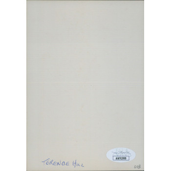 Terence Hill I'm for the Hippopotamus Signed 4x5.5 Cardstock Photo JSA Authen