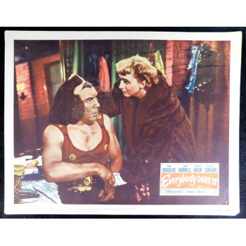 Celeste Holm Everybody Does It Actress Signed 11x14 Lobby Card JSA Authenticated