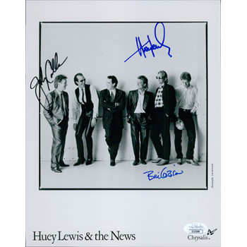 Huey Lewis & the News Signed 8x10 Glossy Photo by 3 Members JSA Authenticated Huey Lewis & the News Signed 8x10 Glossy Photo by 3 Members JSA Authenticated