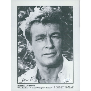 Russell Johnson Gilligan's Island Signed 8x10.5 Cardstock Photo JSA Authentic Russell Johnson Gilligan's Island Signed 8x10.5 Cardstock Photo JSA Authentic