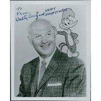 Walter Lantz & Woody Woodpecker Signed 4x5 Photo Card JSA Authenticated Walter Lantz & Woody Woodpecker Signed 4x5 Photo Card JSA Authenticated