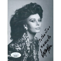 Sophia Loren Movie Actress Signed 4x6 Cardstock Photo JSA Authenticated Sophia Loren Movie Actress Signed 4x6 Cardstock Photo JSA Authenticated