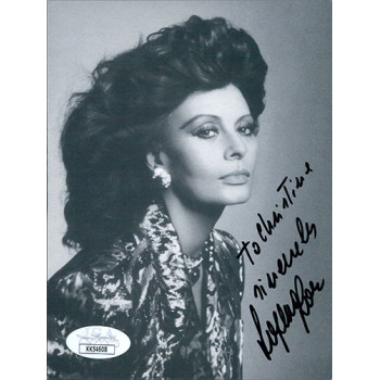 Sophia Loren Movie Actress Signed 4x6 Cardstock Photo JSA Authenticated Sophia Loren Movie Actress Signed 4x6 Cardstock Photo JSA Authenticated