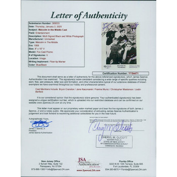 Malcolm In The Middle Cast Signed 8x10 Glossy Photo JSA Authentic Bryan Cranston Malcolm In The Middle Cast Signed 8x10 Glossy Photo JSA Authentic Bryan Cranston