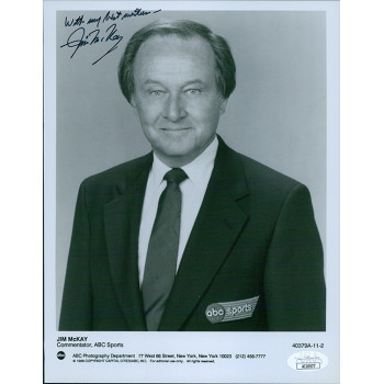 Jim McKay ABC Sports Sportscaster Signed 7x9 Glossy Photo JSA Authenticated Jim McKay ABC Sports Sportscaster Signed 7x9 Glossy Photo JSA Authenticated