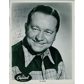 Tex Ritter Country Singer Signed 8x10 Original Still Photo JSA Authenticated Tex Ritter Country Singer Signed 8x10 Original Still Photo JSA Authenticated