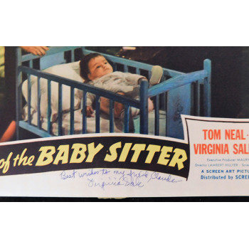 Virginia Sale The Case of the Baby Sitter Signed 11x14 Lobby Card JSA Authentic