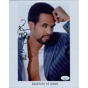 Kristoff St John TV Actor Signed 8x10 Glossy Promo Photo JSA Authenticated