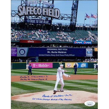 Burke Waldron Seattle Mariners WWII Signed 8x10 Matte Photo JSA Authenticated Burke Waldron Seattle Mariners WWII Signed 8x10 Matte Photo JSA Authenticated
