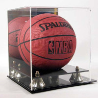 Deluxe Mini Basketball Display Case with Gold Risers Deluxe Mini Basketball Display Case with Gold Risers