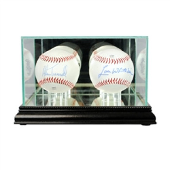 Deluxe real glass double baseball display
