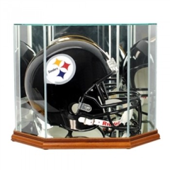 Deluxe real glass full size helmet octagon display