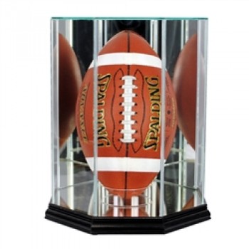 Deluxe real glass full size football upright octagon display