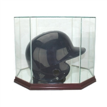 Deluxe real glass full size baseball helmet octagon display