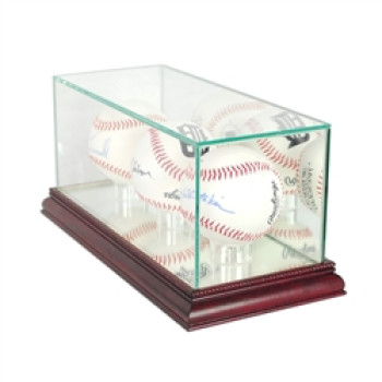 Deluxe real glass triple baseball display Deluxe real glass triple baseball display