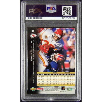 Marcus Allen Kansas City Chiefs Signed 1995 Upper Deck Card #139 PSA Authentic