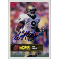 Jeff Burris Notre Dame Fighting Irish 1994 Superior Rookies Autographed Card /4000 #9 Jeff Burris Notre Dame Fighting Irish 1994 Superior Rookies Autographed Card /4000 #9