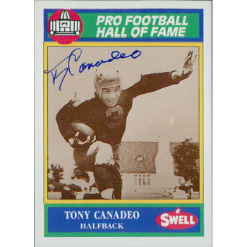 Tony Canadeo Green Bay Packers Signed 1990 Swell HOF Football Card #88 JSA Auth Tony Canadeo Green Bay Packers Signed 1990 Swell HOF Football Card #88 JSA Auth