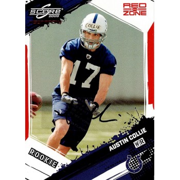 Austin Collie Colts Signed 2009 Score Inscriptions Red Zone Card #310 28/30