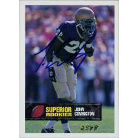 John Covington Notre Dame Fighting Irish 1994 Superior Rookies Autographed Card /5000 #68 John Covington Notre Dame Fighting Irish 1994 Superior Rookies Autographed Card /5000 #68