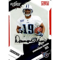 Dominique Edison Titans Signed 2009 Score Inscriptions Red Zone Card #336 13/30