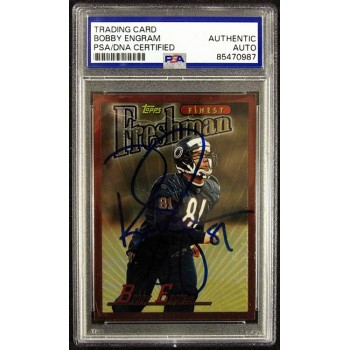Bobby Engram Chicago Bears Signed 1996 Topps Finest Card #350 PSA Authenticated