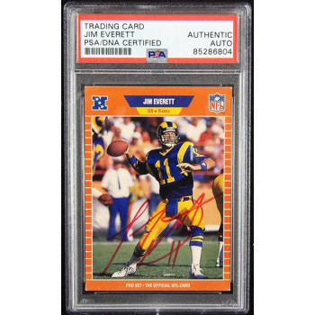 Jim Everett Los Angels Rams Signed 1989 Pro Set Card #199 PSA Authenticated