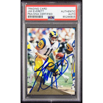Jim Everett Los Angels Rams Signed 1994 Pinnacle Card #15 PSA Authenticated
