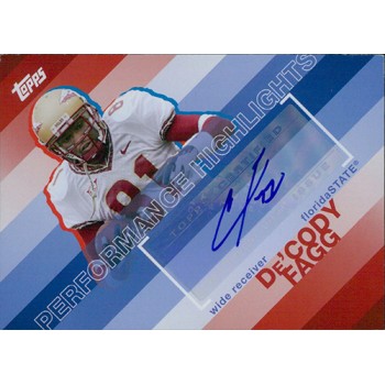 De'Cody Fagg Signed 2008 Topps Performance Highlights Card #THA-DF