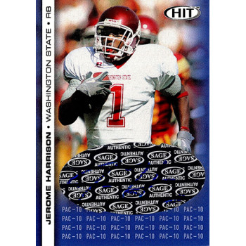 Jerome Harrison Washington State Signed 2006 SAGE HIT Football Card #PAC-11 /50