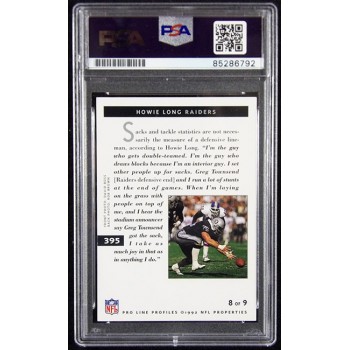 Howie Long Raiders Signed 1992 Pro Line Profiles Card #395 PSA Authenticated