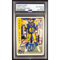 Todd Lyght Los Angeles Rams Signed 1992 Pacific Card #479 PSA Authenticated
