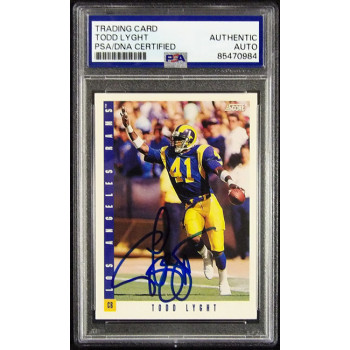 Todd Lyght Los Angeles Rams Signed 1993 Score Card #4 PSA Authenticated