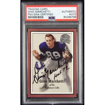 Gino Marchetti Signed 2000 Fleer Greats of the Game Card #43 PSA Authenticated