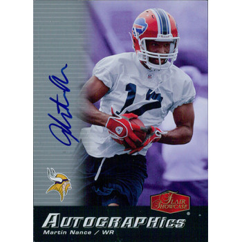 Martin Nance Signed 2006 Fleer Flair Showcase Autographics Football Card #AU-MN