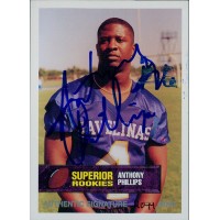 Anthony Phillips Texas A&M 1994 Superior Rookies Autographed Card /5000 #32