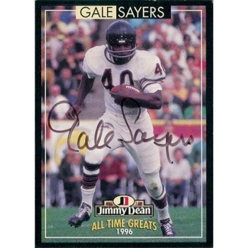 Gale Sayers Signed 1996 Jimmy Dean All Time Greats Card JSA Authenticated Gale Sayers Signed 1996 Jimmy Dean All Time Greats Card JSA Authenticated