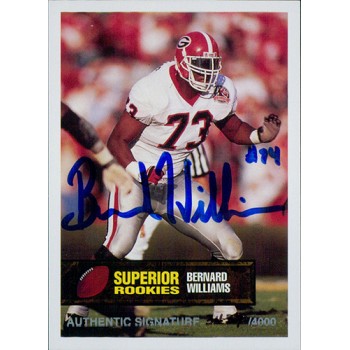 Bernard Williams Georgia Bulldogs 1994 Superior Rookies Autographed Card /4000 #37